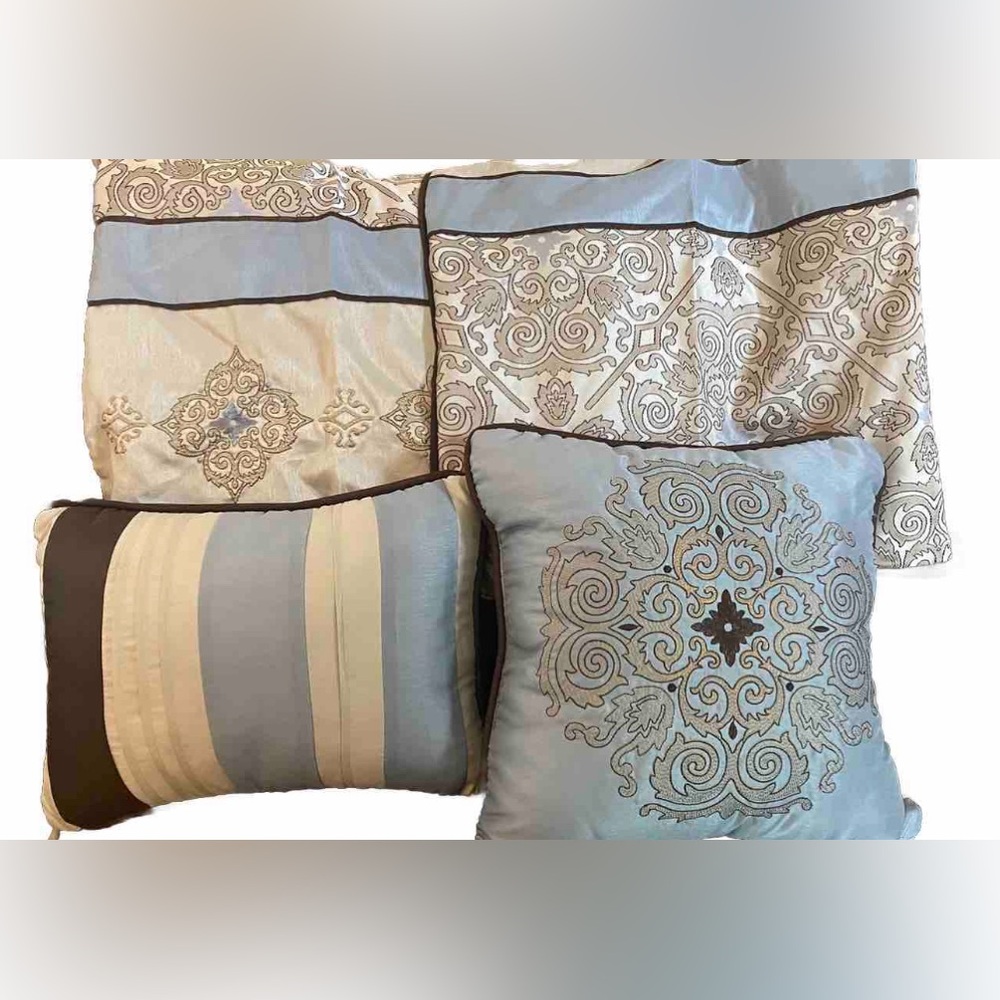 Set Designer Decorative Accent Pillows Matching Bedroom Pillow Shams 16x16 12x16